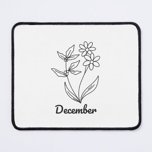 Item preview, December Girl Birth Month Flower Narcissus & holly - birthday gift minimal vintage  designed and sold by TNwandesignart.