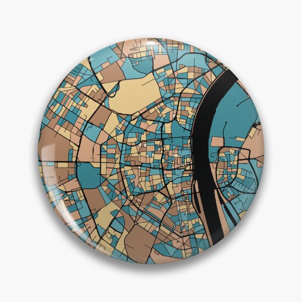 Item preview, Cologne Map Pattern in Mid Century Pastel designed and sold by PatternMaps.