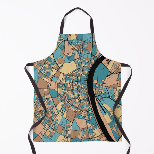 Item preview, Cologne Map Pattern in Mid Century Pastel designed and sold by PatternMaps.