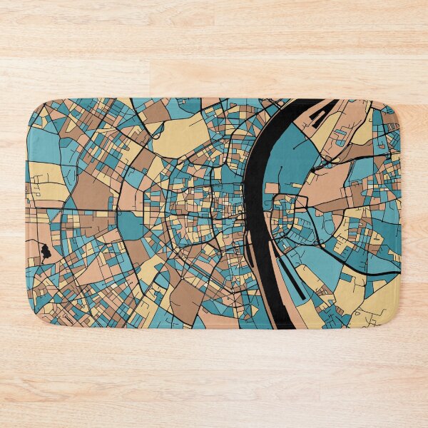 Item preview, Cologne Map Pattern in Mid Century Pastel designed and sold by PatternMaps.