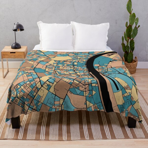 Item preview, Cologne Map Pattern in Mid Century Pastel designed and sold by PatternMaps.