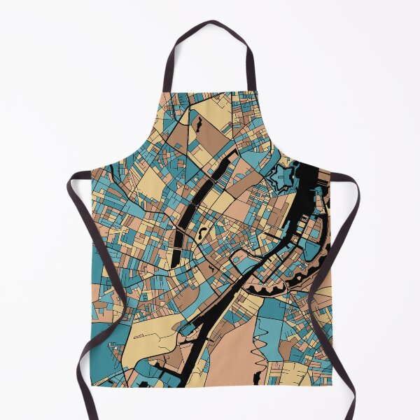 Item preview, Copenhagen Map Pattern in Mid Century Pastel designed and sold by PatternMaps.