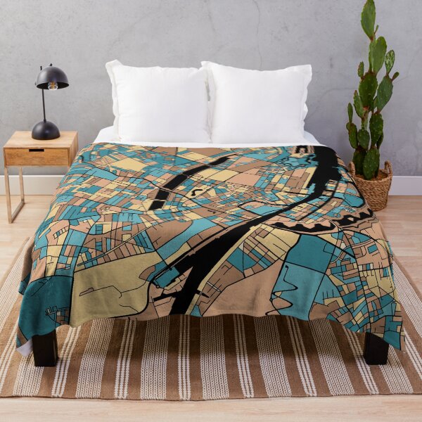 Item preview, Copenhagen Map Pattern in Mid Century Pastel designed and sold by PatternMaps.