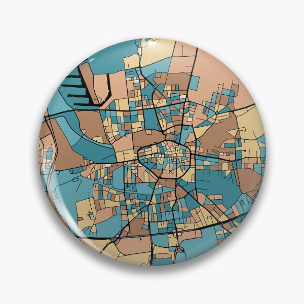 Item preview, Patrón de mapa de Dortmund en pastel de mediados de siglo designed and sold by PatternMaps.
