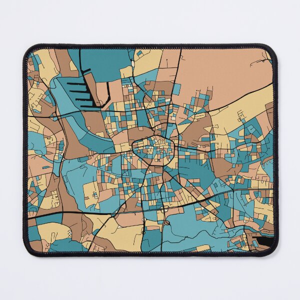 Item preview, Dortmund Map Pattern in Mid Century Pastel designed and sold by PatternMaps.