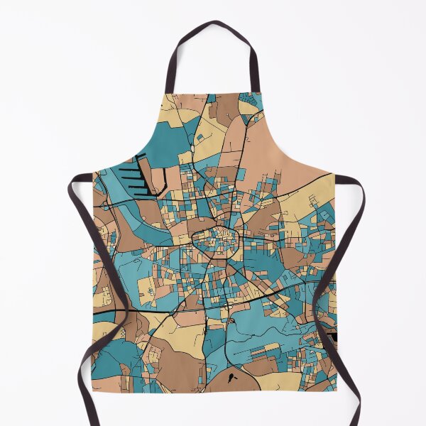 Item preview, Dortmund Map Pattern in Mid Century Pastel designed and sold by PatternMaps.