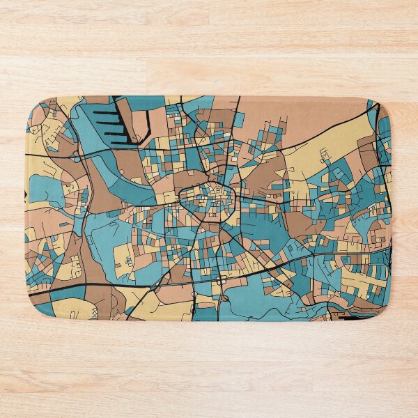 Item preview, Dortmund Map Pattern in Mid Century Pastel designed and sold by PatternMaps.