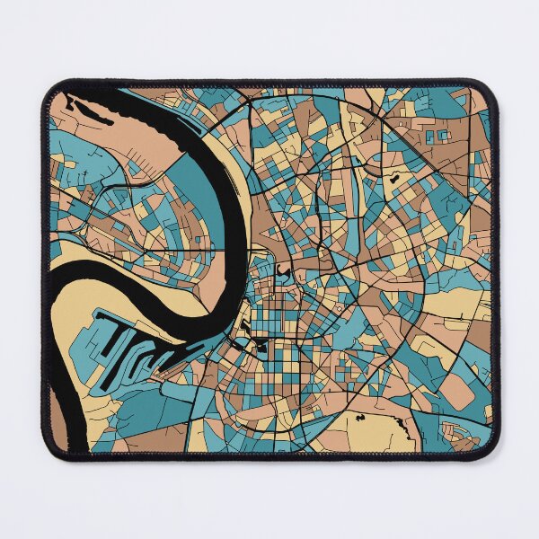 Item preview, Dusseldorf Map Pattern in Mid Century Pastel designed and sold by PatternMaps.