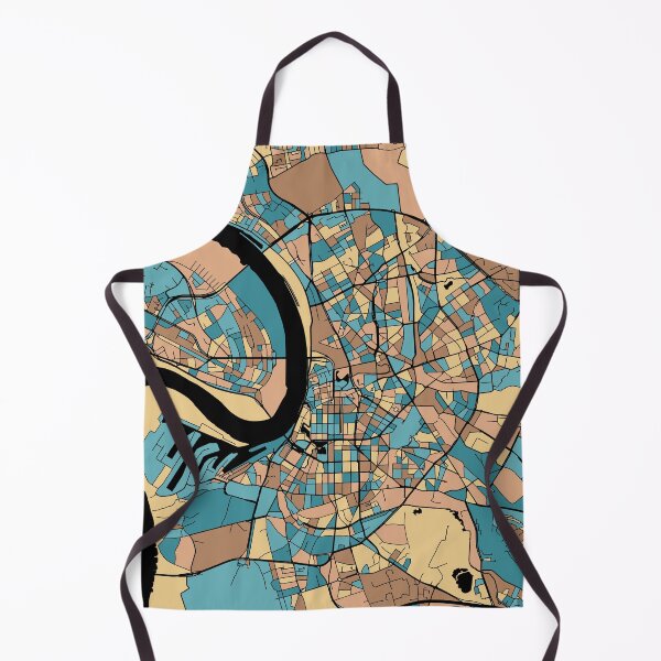 Item preview, Dusseldorf Map Pattern in Mid Century Pastel designed and sold by PatternMaps.