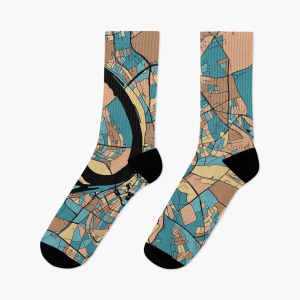 Item preview, Dusseldorf Map Pattern in Mid Century Pastel designed and sold by PatternMaps.