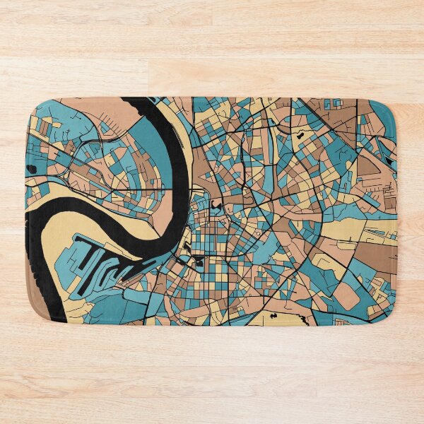 Item preview, Dusseldorf Map Pattern in Mid Century Pastel designed and sold by PatternMaps.