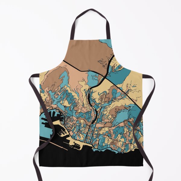Item preview, Genoa Map Pattern in Mid Century Pastel designed and sold by PatternMaps.