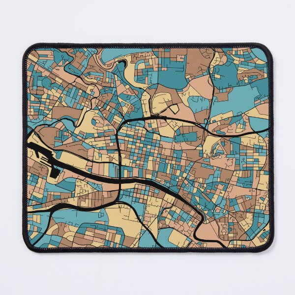 Item preview, Glasgow Map Pattern in Mid Century Pastel designed and sold by PatternMaps.