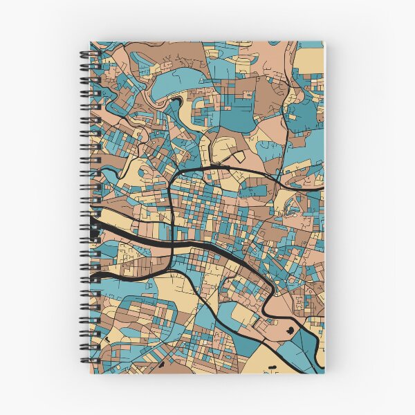Item preview, Glasgow Map Pattern in Mid Century Pastel designed and sold by PatternMaps.