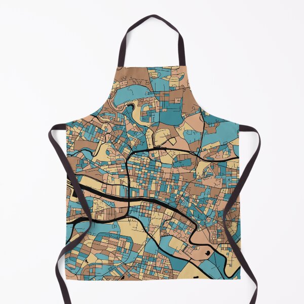 Item preview, Glasgow Map Pattern in Mid Century Pastel designed and sold by PatternMaps.