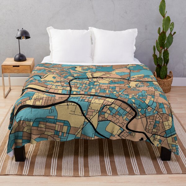 Item preview, Glasgow Map Pattern in Mid Century Pastel designed and sold by PatternMaps.