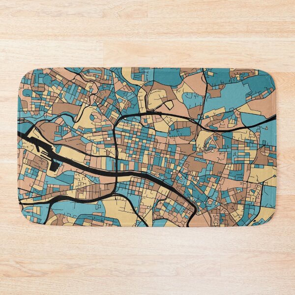 Item preview, Glasgow Map Pattern in Mid Century Pastel designed and sold by PatternMaps.