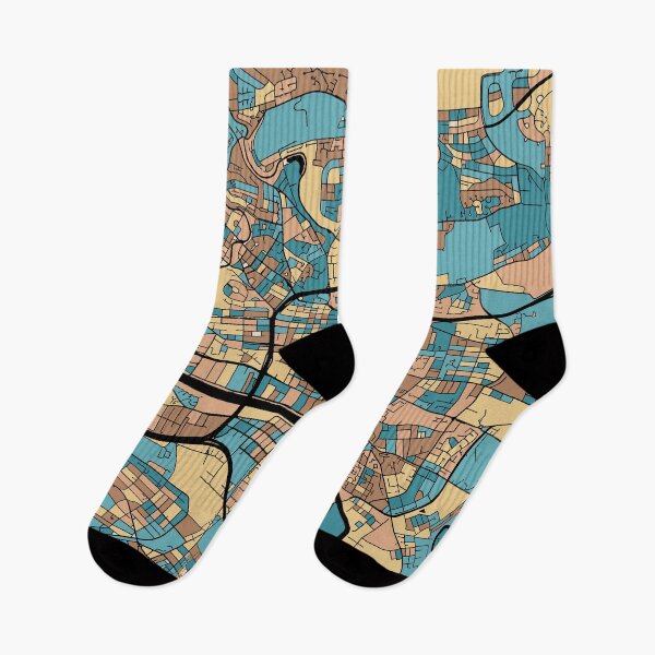Item preview, Glasgow Map Pattern in Mid Century Pastel designed and sold by PatternMaps.