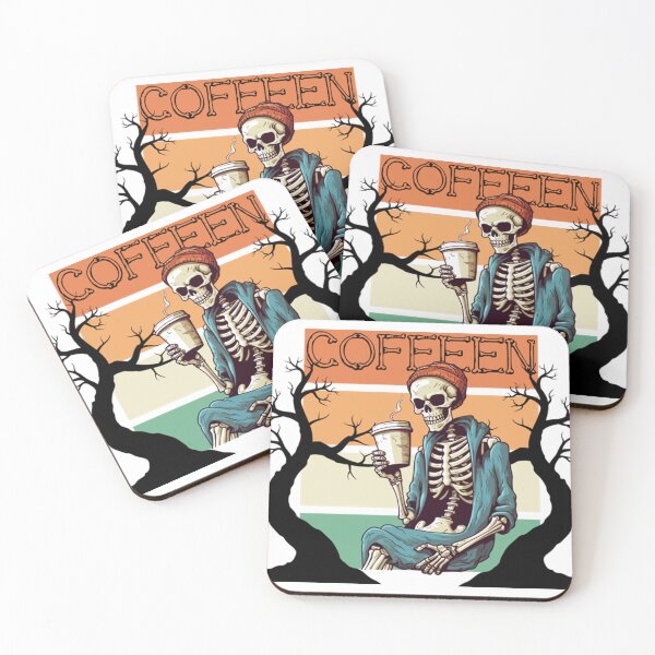 Item preview, Coffeen - Skeleton Enjoying Coffee, Halloween Graphic  designed and sold by RubenSPace.