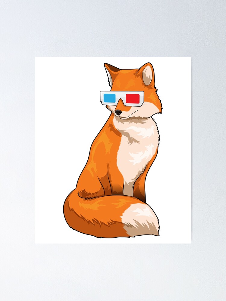 Aperçu 1 sur 3. Poster avec l'œuvre Fox Glasses créée et vendue par Snabdesign84.