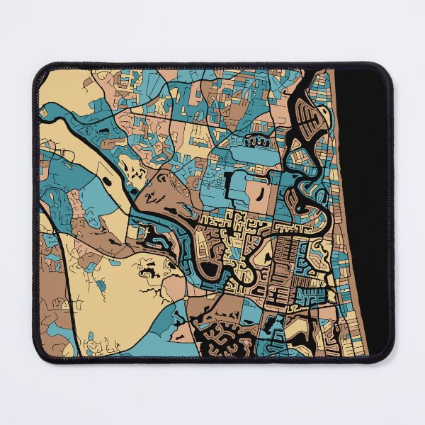 Item preview, Gold Coast Map Pattern in Mid Century Pastel designed and sold by PatternMaps.