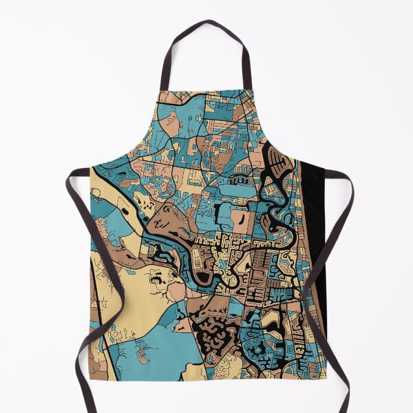 Item preview, Gold Coast Map Pattern in Mid Century Pastel designed and sold by PatternMaps.