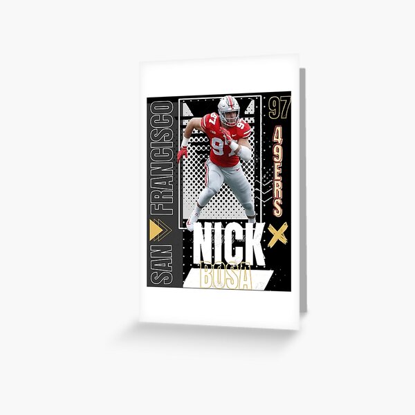 Nick Bosa Red Greeting Card by Richard Miller