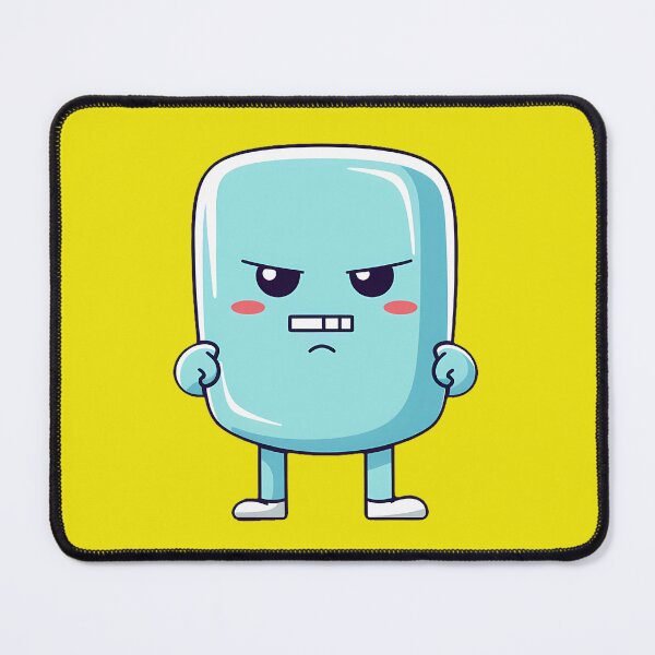 Item preview, Angry cute kawaii character, emoticon, funny character, funny, yellow Background designed and sold by Crazy4Graphics.