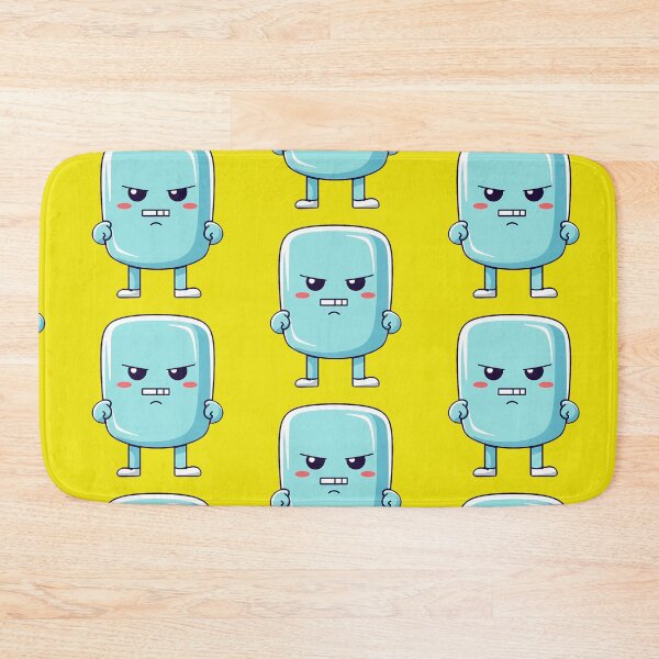 Item preview, Angry cute kawaii character, emoticon, funny character, funny, yellow Background designed and sold by Crazy4Graphics.