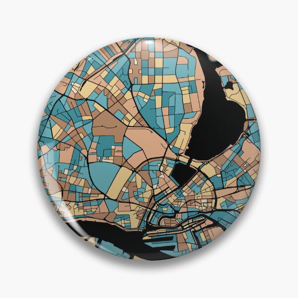 Item preview, Hamburg Map Pattern in Mid Century Pastel designed and sold by PatternMaps.