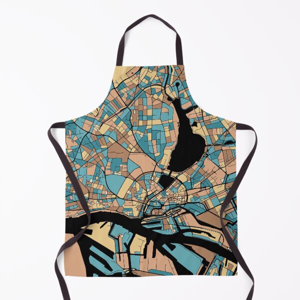 Item preview, Hamburg Map Pattern in Mid Century Pastel designed and sold by PatternMaps.