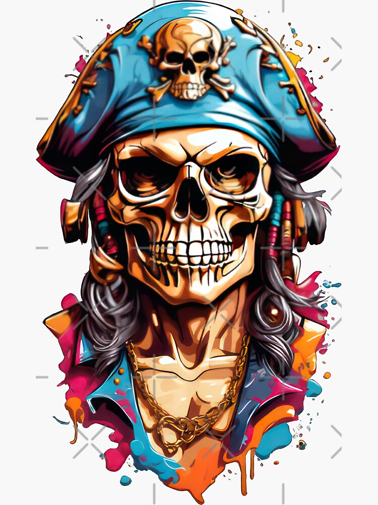 Scull Vinyl Decal Wall Tattoo Bones Pirate Decor Skeleton Stickers