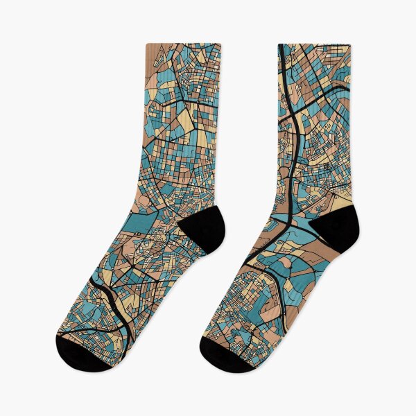 Item preview, Madrid Map Pattern in Mid Century Pastel designed and sold by PatternMaps.