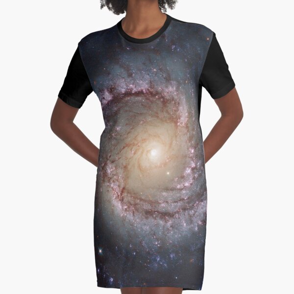 #Grand #swirls, swirls, #hubble, ngc 1566, beautiful, #galaxy, million light years, constellation Graphic T-Shirt Dress