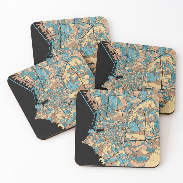 Item preview, Marseille Map Pattern in Mid Century Pastel designed and sold by PatternMaps.