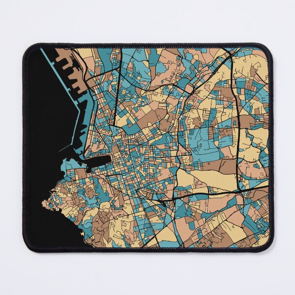 Item preview, Patrón de mapa de Marsella en pastel de mediados de siglo designed and sold by PatternMaps.