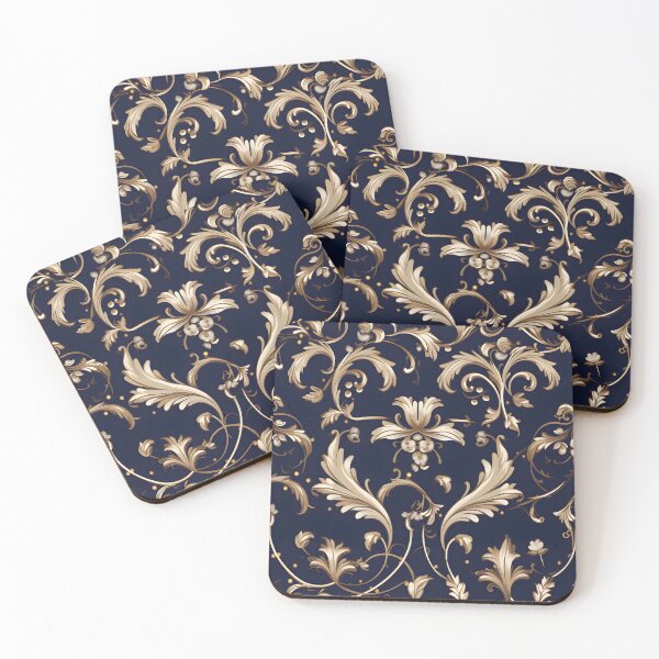 Item preview, Exploring the Baroque Navy Collection with White and Gold Rod-Tone Accents designed and sold by AlienSkinEyes.