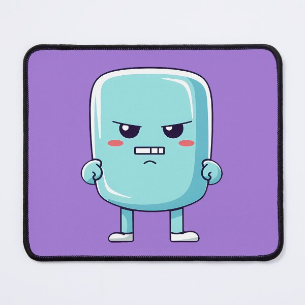Item preview, Angry cute kawaii character, emoticon, funny character, funny, light purple Background designed and sold by Crazy4Graphics.