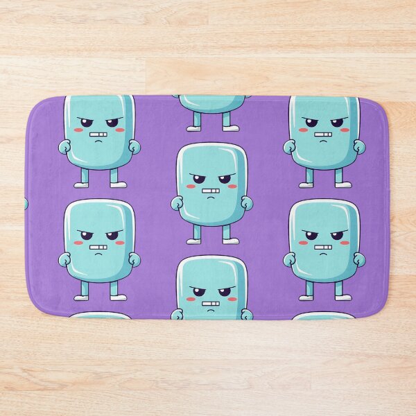 Item preview, Angry cute kawaii character, emoticon, funny character, funny, light purple Background designed and sold by Crazy4Graphics.