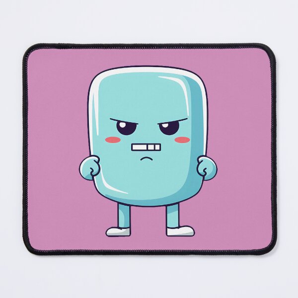 Item preview, Angry cute kawaii character, emoticon, funny character, funny, pink Background designed and sold by Crazy4Graphics.
