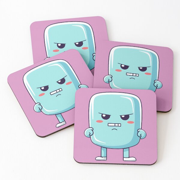 Item preview, Angry cute kawaii character, emoticon, funny character, funny, pink Background designed and sold by Crazy4Graphics.