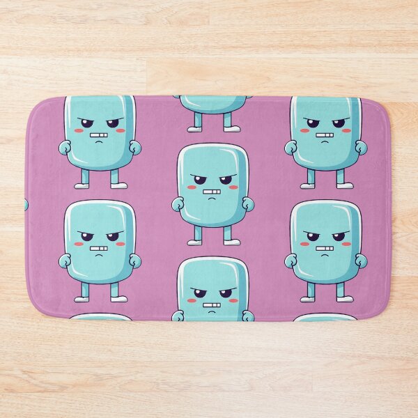 Item preview, Angry cute kawaii character, emoticon, funny character, funny, pink Background designed and sold by Crazy4Graphics.