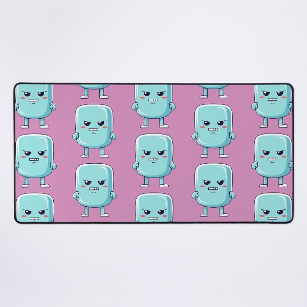 Item preview, Angry cute kawaii character, emoticon, funny character, funny, pink Background designed and sold by Crazy4Graphics.