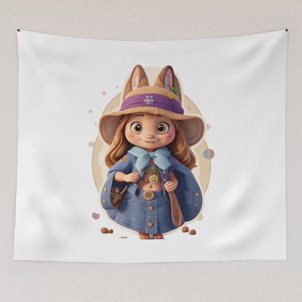 Item preview, Rabbit Girl Bohemian Tribal Themed Art designed and sold by culasse06.