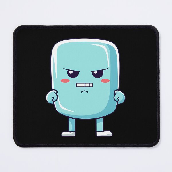 Item preview, Angry cute kawaii character, emoticon, funny character, funny, black Background designed and sold by Crazy4Graphics.
