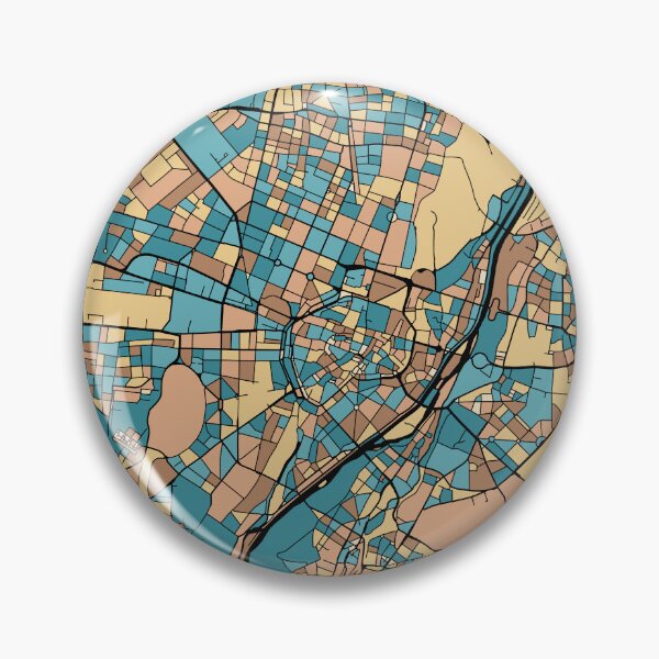 Item preview, Munich Map Pattern in Mid Century Pastel designed and sold by PatternMaps.