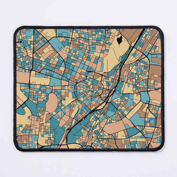 Item preview, Munich Map Pattern in Mid Century Pastel designed and sold by PatternMaps.