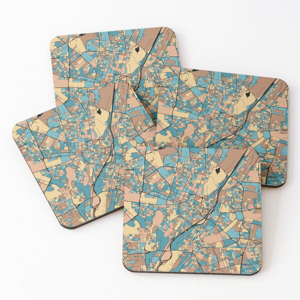 Item preview, Munich Map Pattern in Mid Century Pastel designed and sold by PatternMaps.