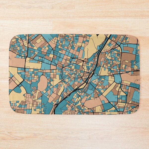Item preview, Munich Map Pattern in Mid Century Pastel designed and sold by PatternMaps.