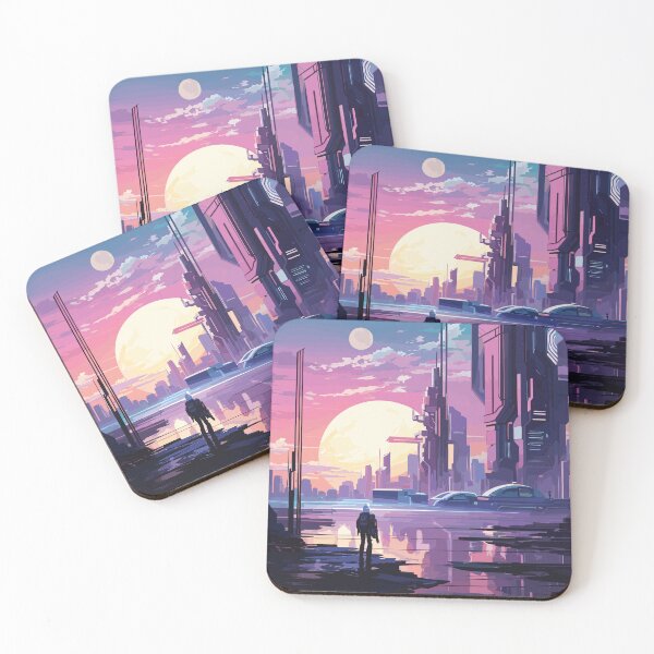 Item preview, Futuristic City in Outer Space Landscape designed and sold by max-mercurius.